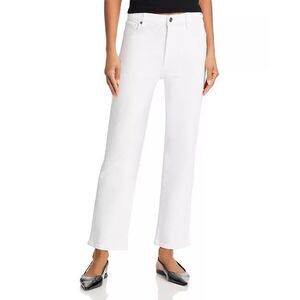 FRAME Le Sleek High Rise Straight Jeans in White SIZE 24 $258